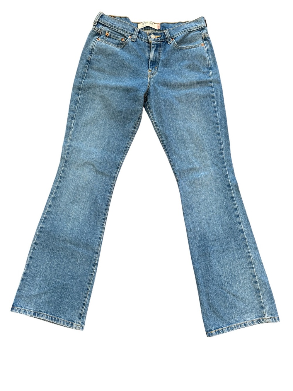 Levi's 515 Bootcut Jeans Womens 10 L Medium Wash Lycra Stretch Red Tab Denim Y2K